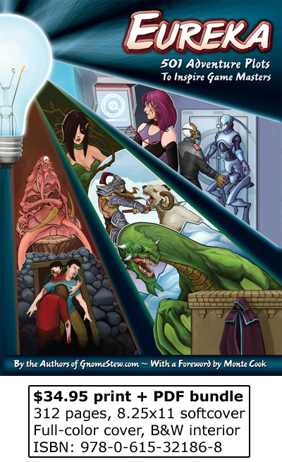 Front cover of Eureka: 501 Adventure Plots to Inspire Game Masters